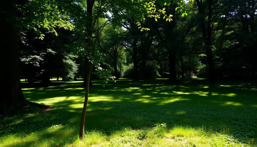 Shaded lawn