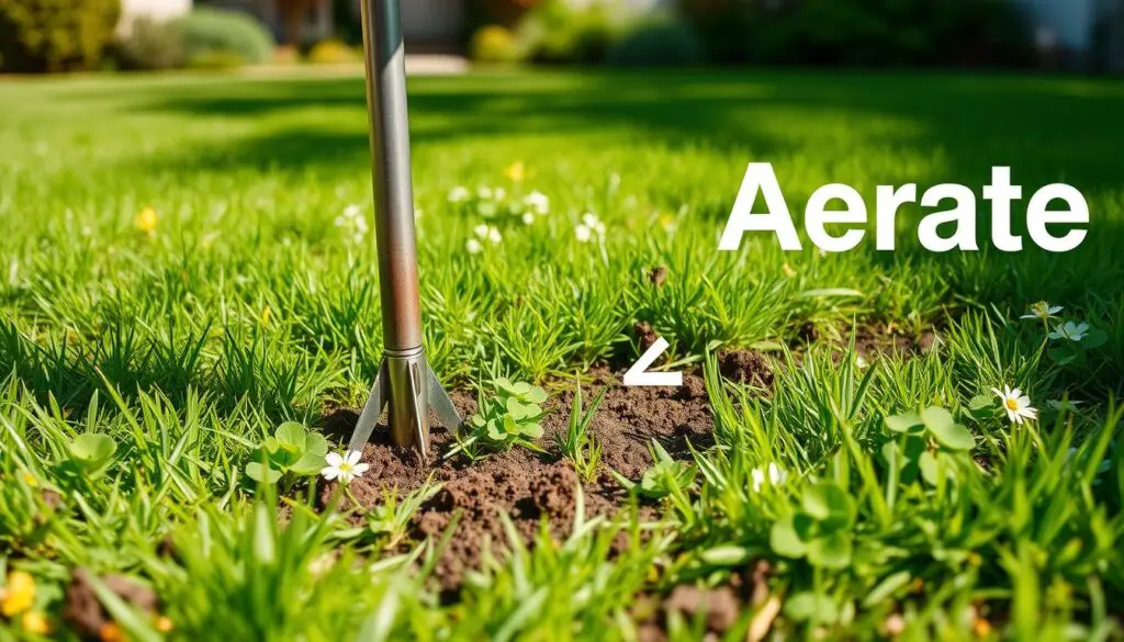 lawn aeration Overseeding and Aerating Lawns