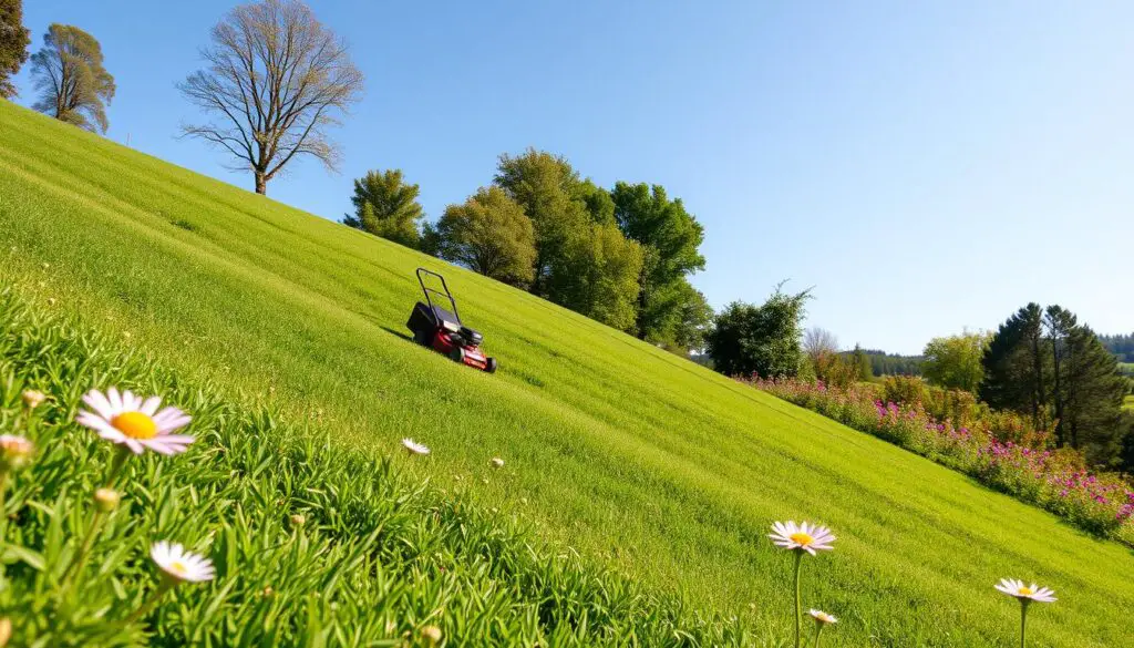 mowing on slopes