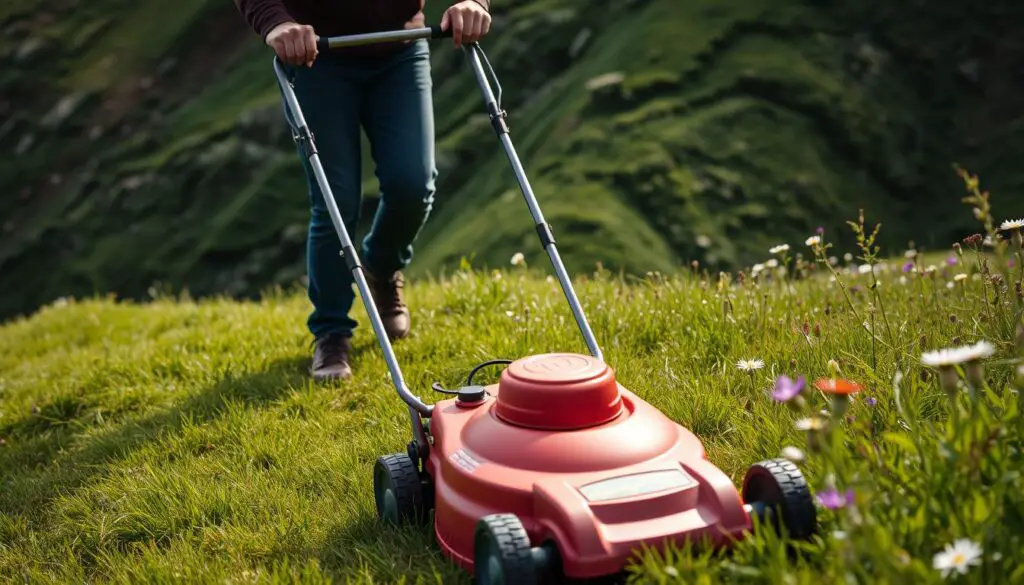 mowing on slopes