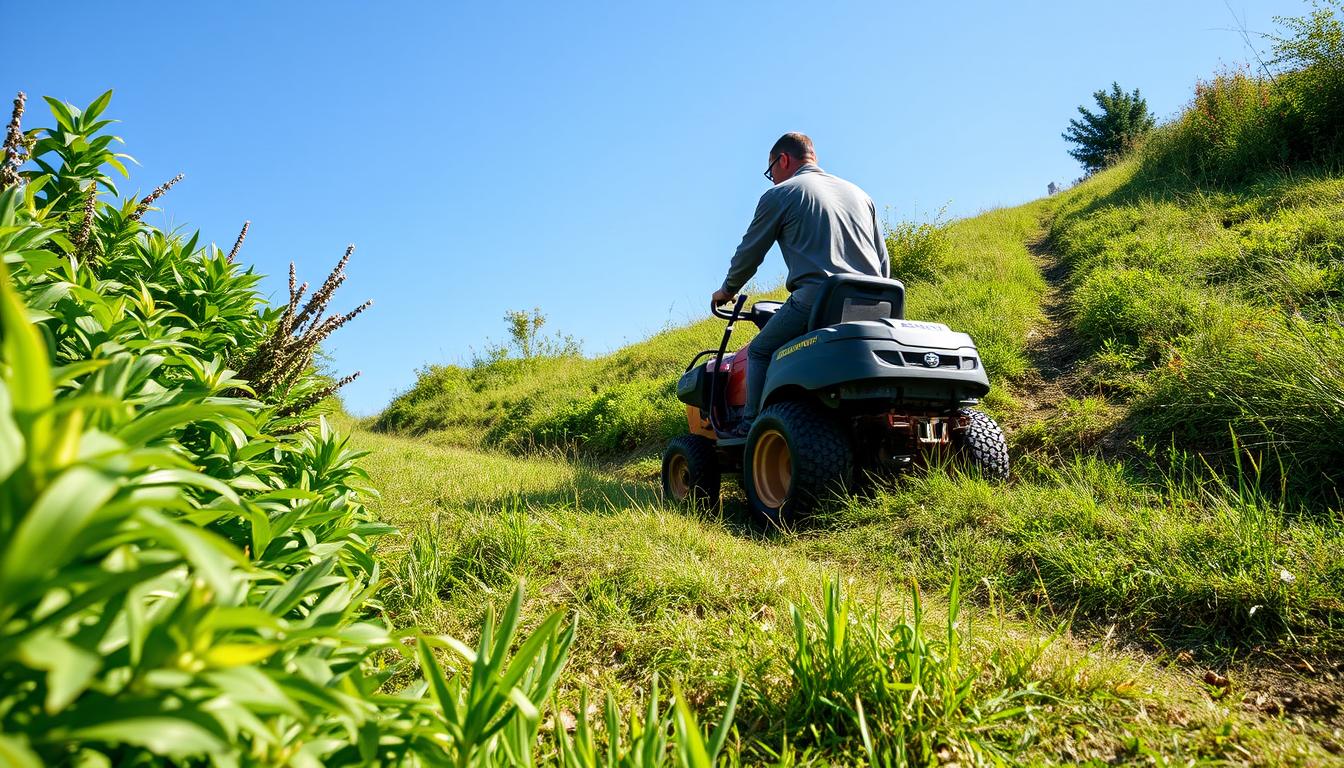 mowing uneven lawns