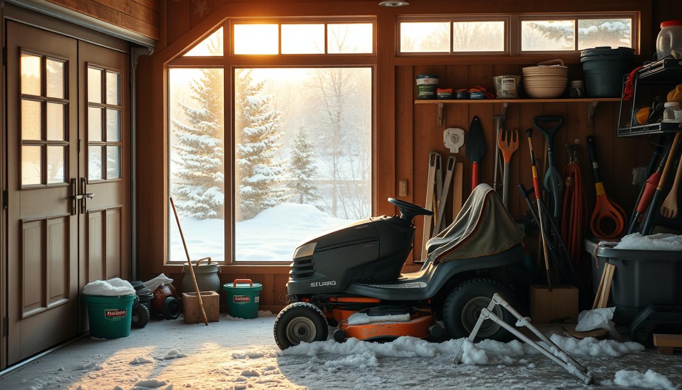 winter lawn mower storage