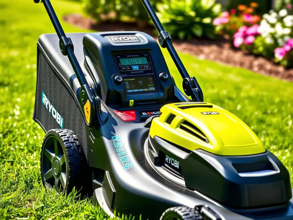 Ryobi 40V HP 21-inch Self-Propelled Lawn Mower with smart features for summer lawn care